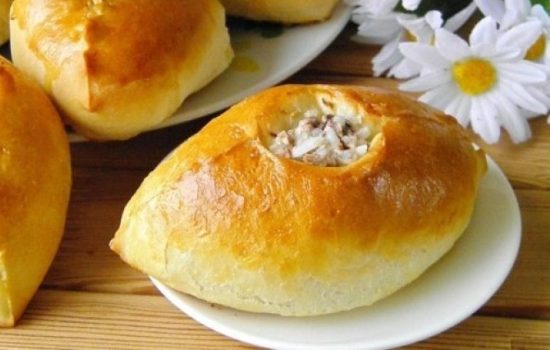 Pies with minced meat and rice