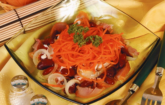 Сытный и полезный салат из фасоли с морковью, мясом, грибами и сыром. Лучшие рецепты салата из фасоли с морковью: будничные, праздничные